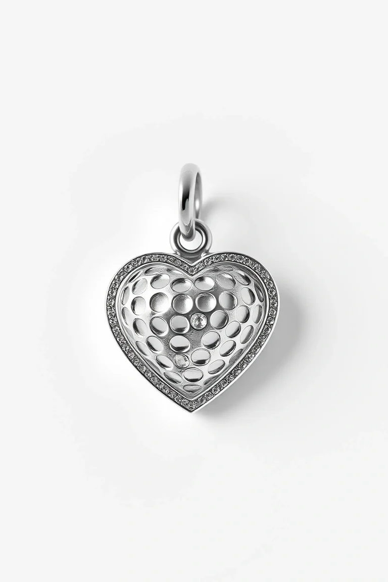 14K WHITE GOLD I HEART GOLF CHARM
