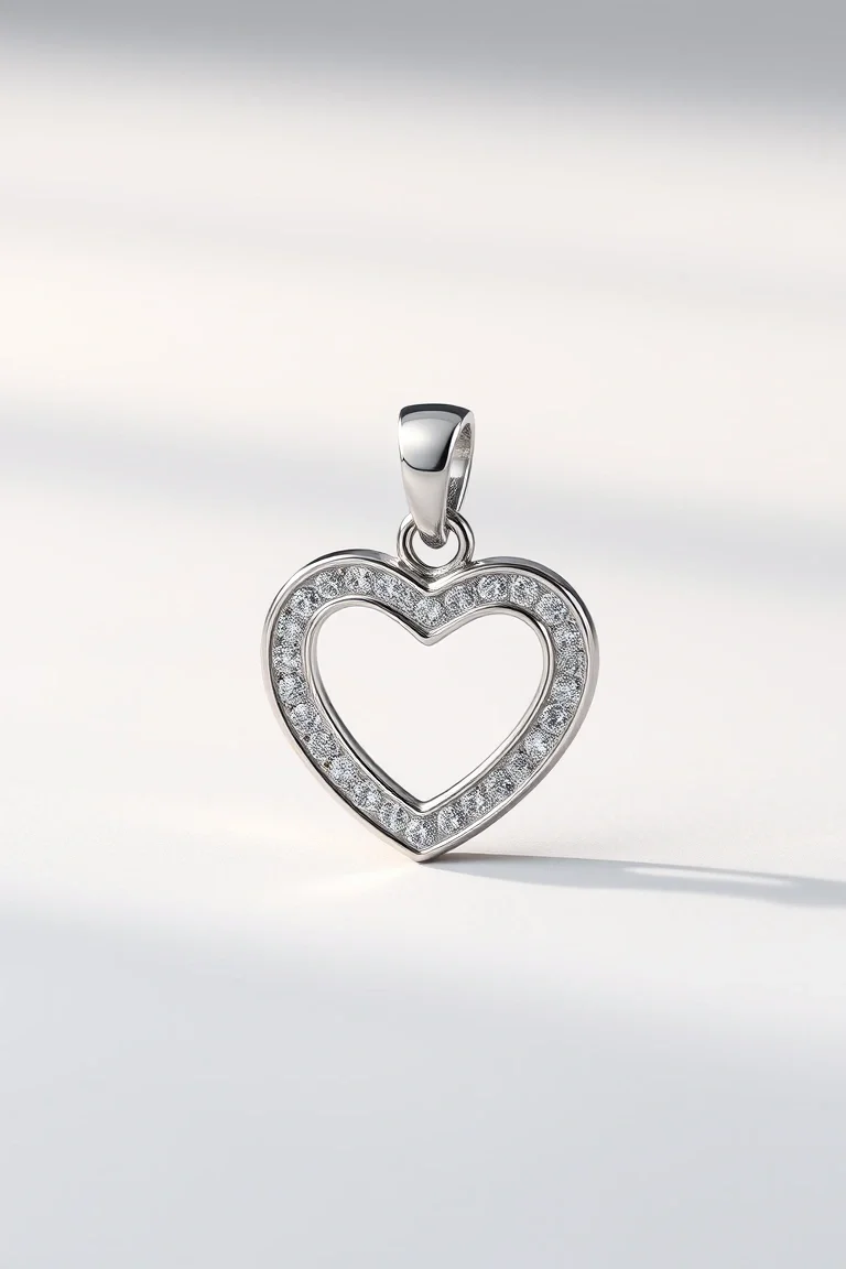14K WHITE GOLD I HEART HOCKEY CHARM