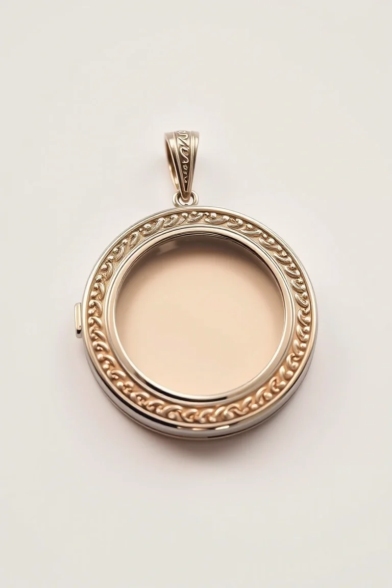 14K WHITE GOLD LOCKET