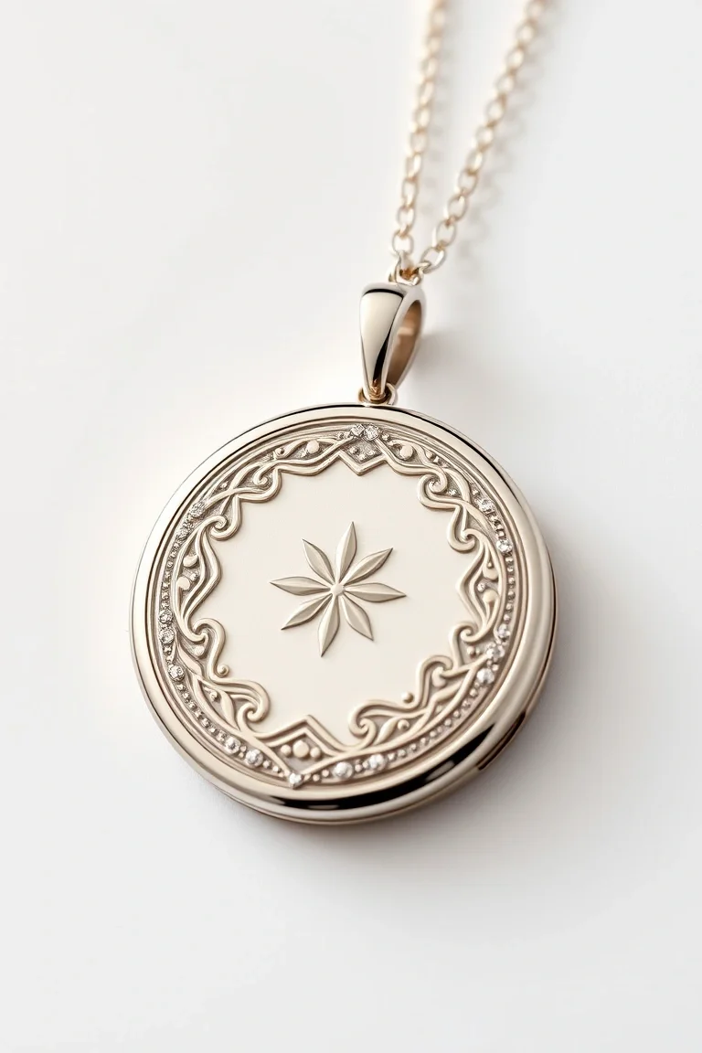 14K WHITE GOLD LOCKET