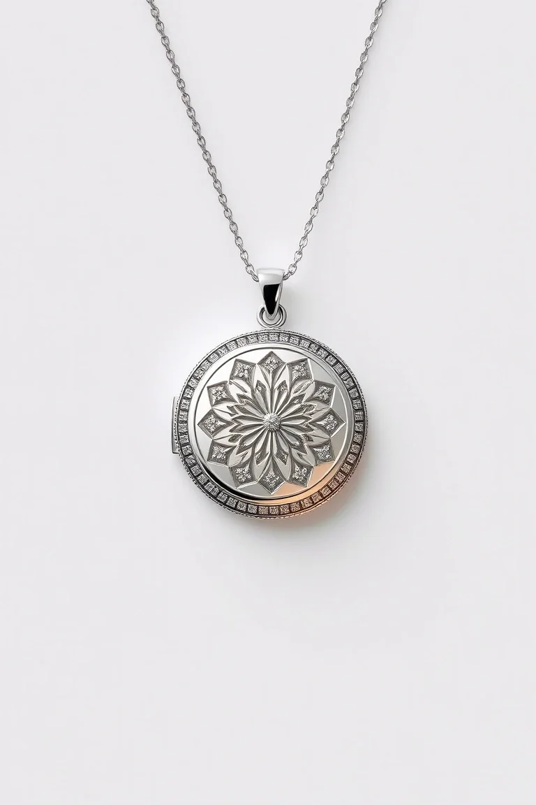 14K WHITE GOLD LOCKET