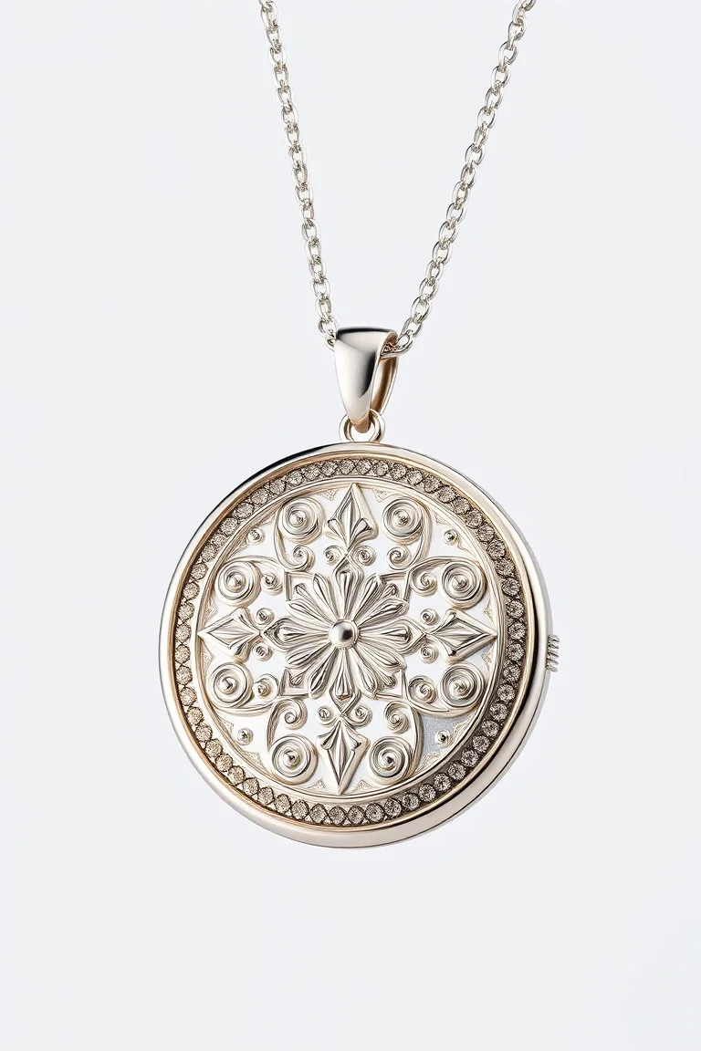 14K WHITE GOLD LOCKET