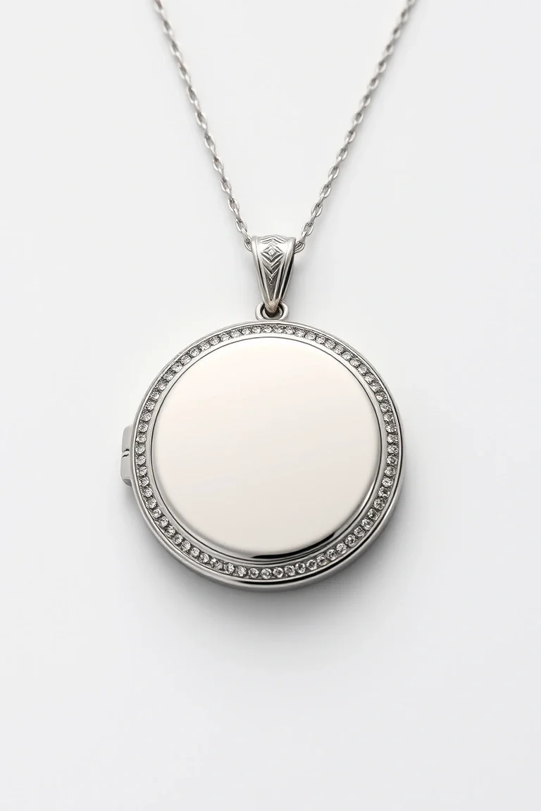 14K WHITE GOLD LOCKET