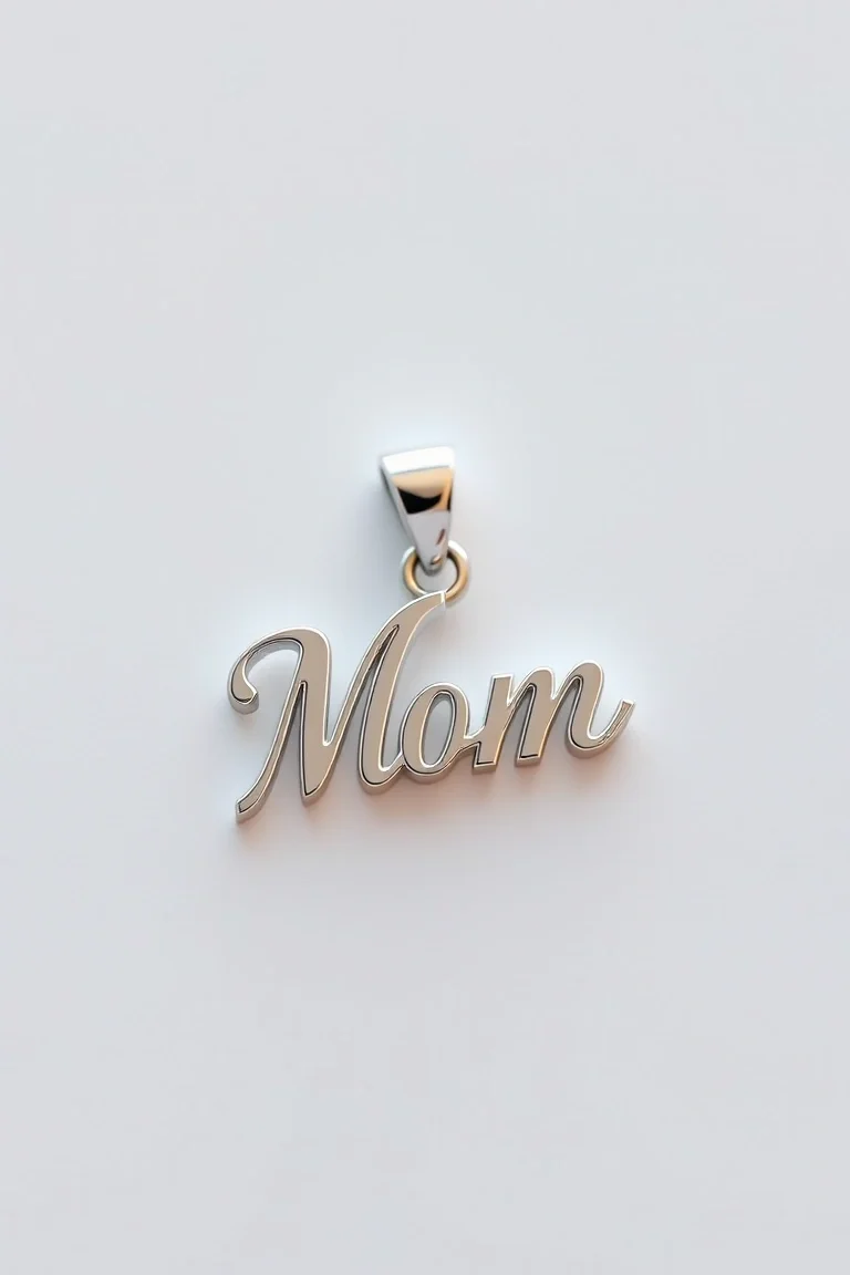 14K WHITE GOLD MOM CHARM