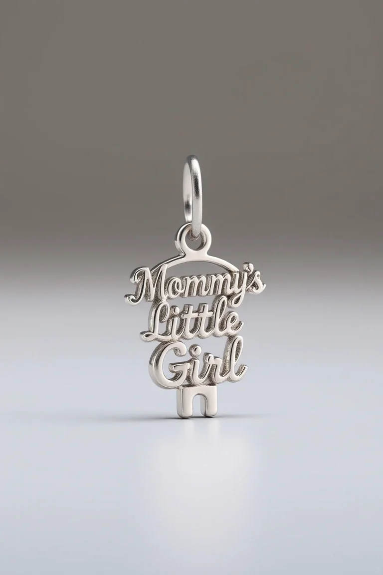 14K WHITE GOLD MOMMY'S LITTLE GIRL CHARM