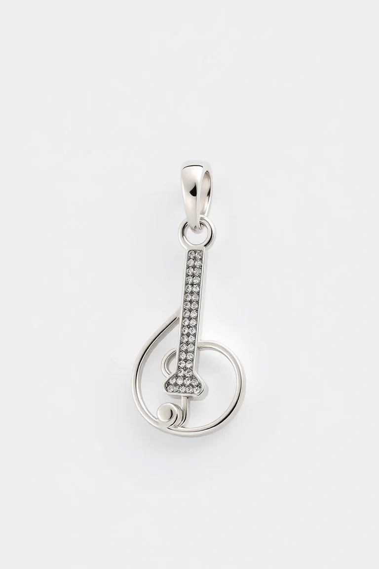 14K WHITE GOLD MUSIC CHARM