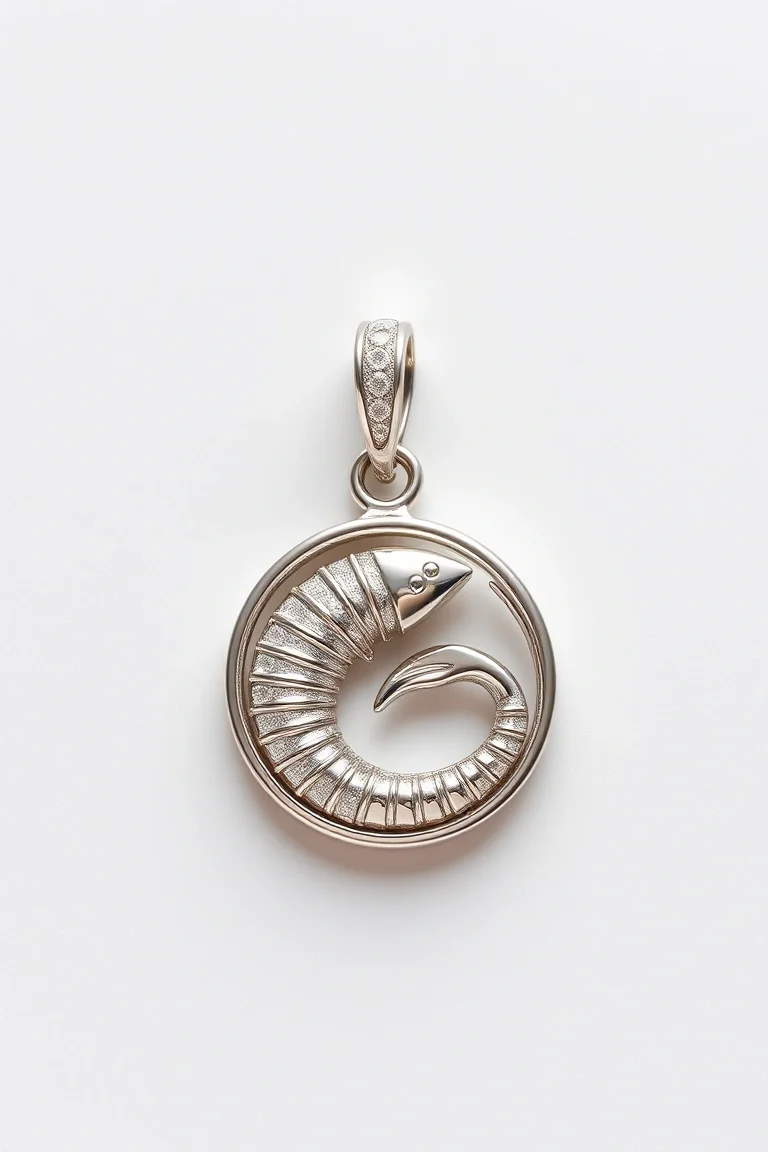 14K WHITE GOLD PISCES CHARM