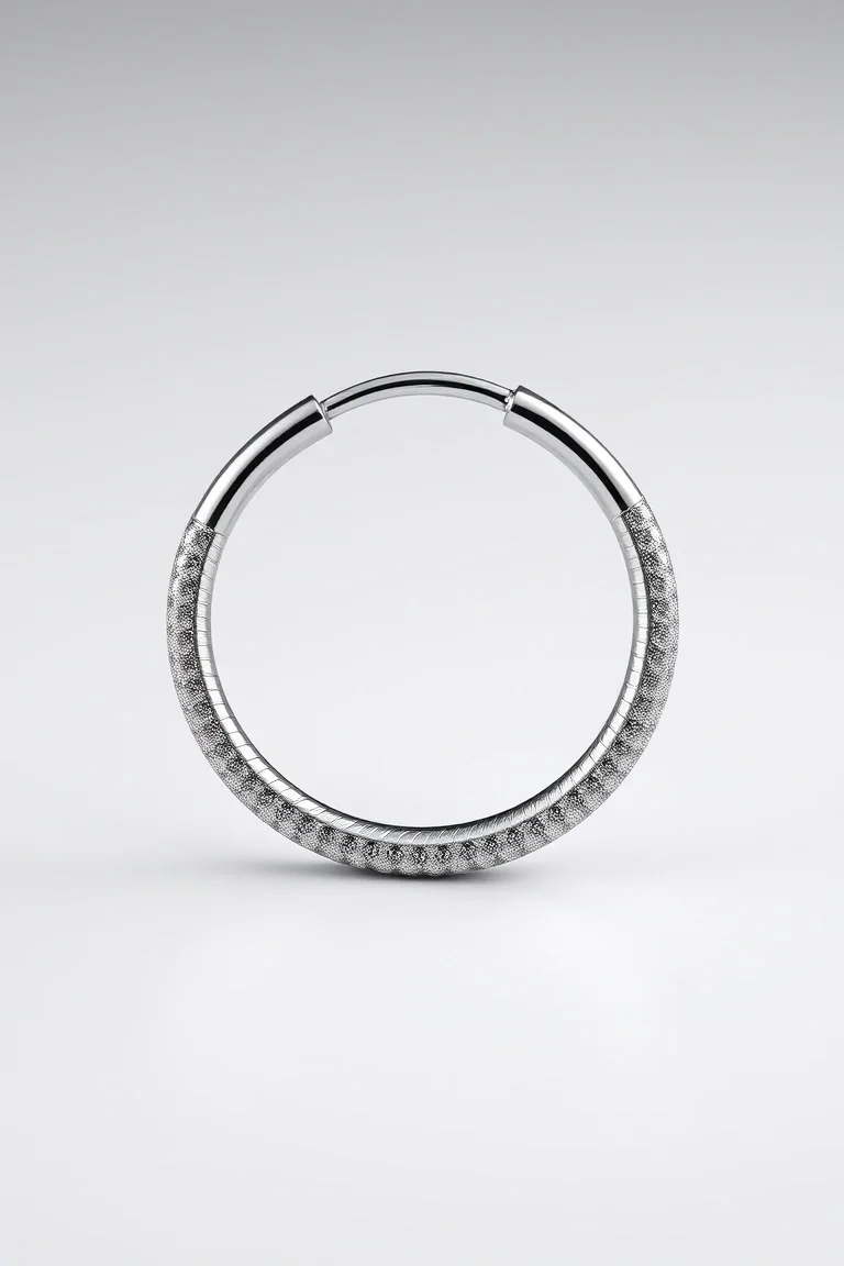 14K WHITE GOLD ROUND TUBE HOOP