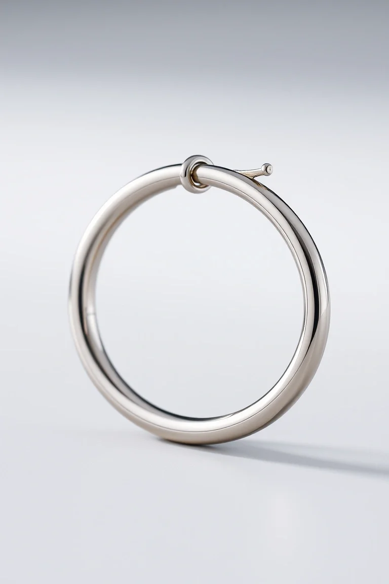 14K WHITE GOLD ROUND TUBE HOOP
