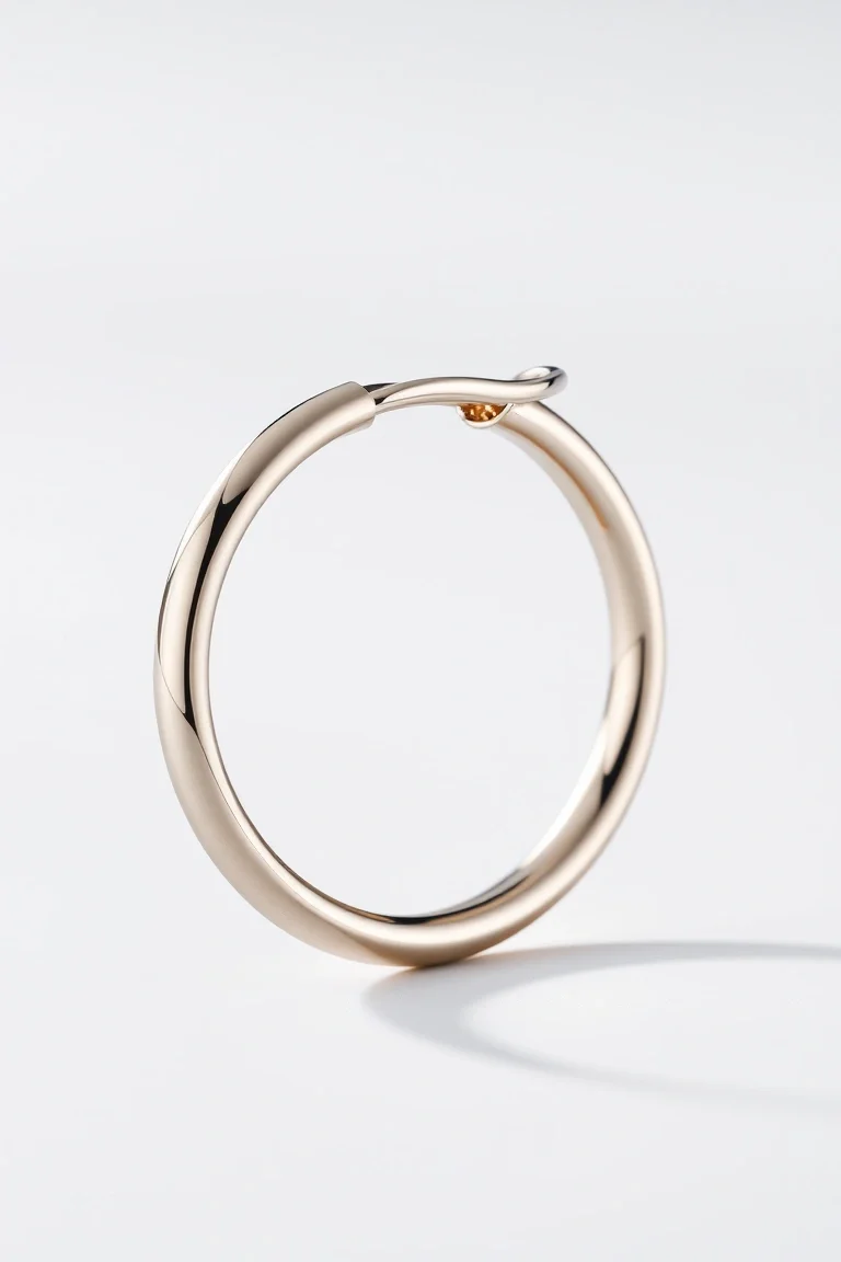 14K WHITE GOLD ROUND TUBE HOOP