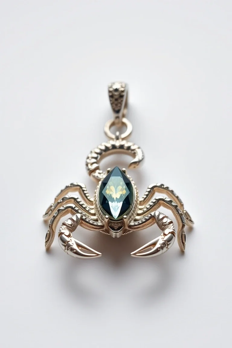 14K WHITE GOLD SCORPIO CHARM