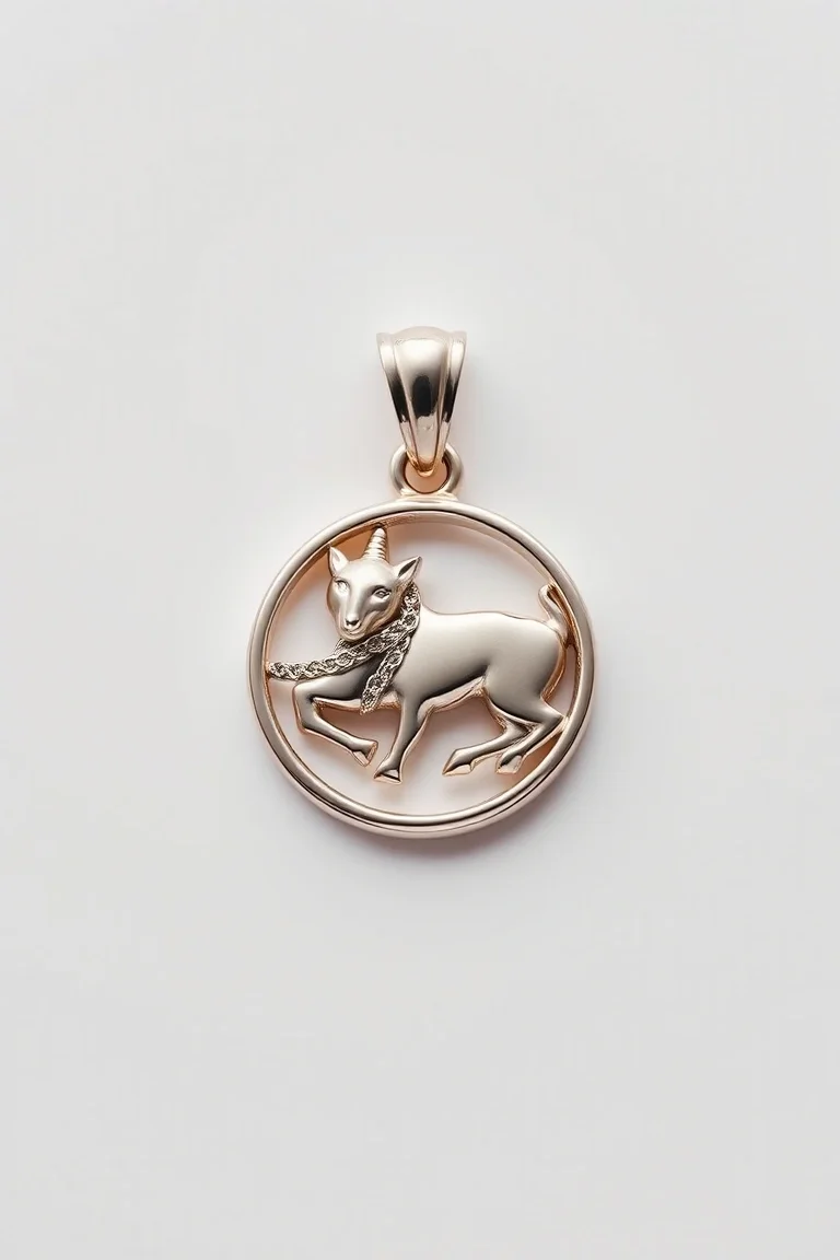 14K WHITE GOLD TAURUS CHARM