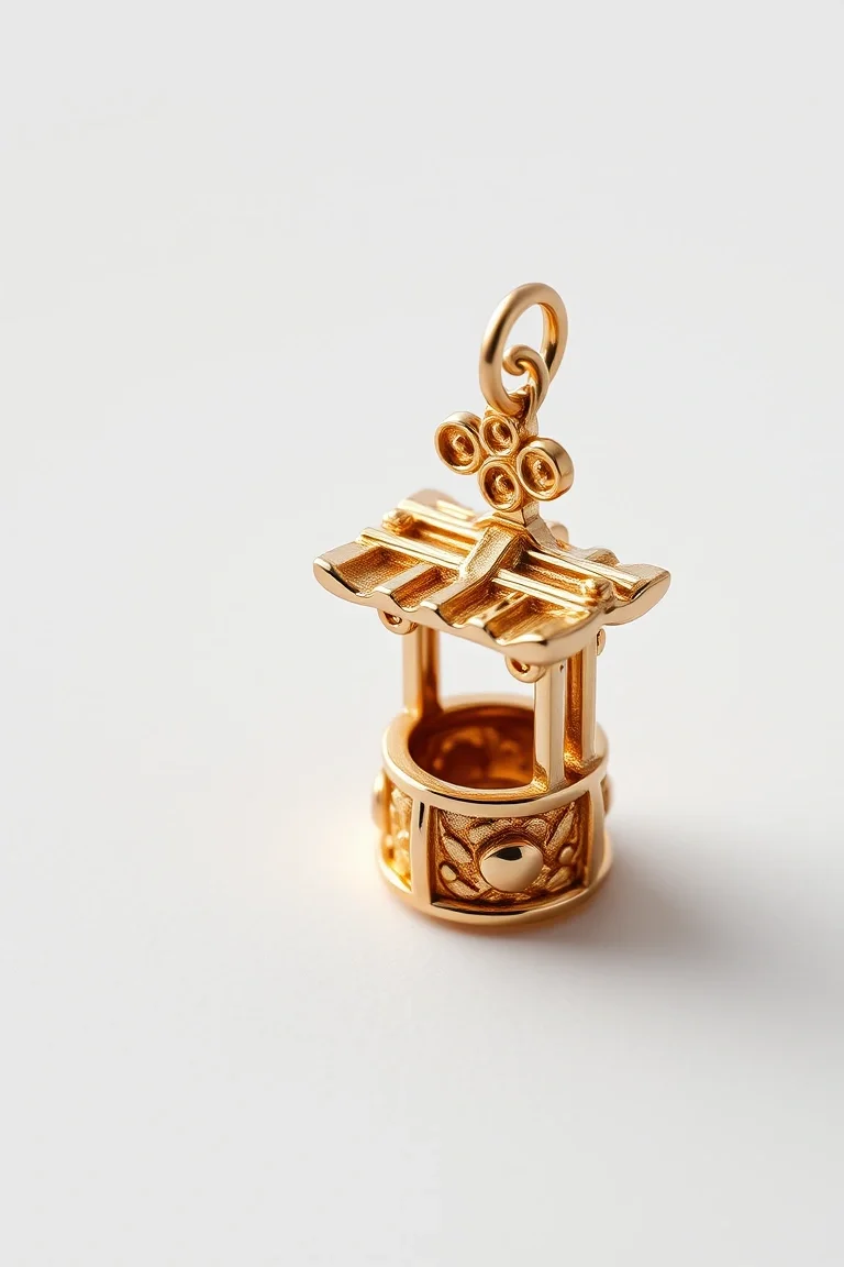 14K Wishing Well Charm