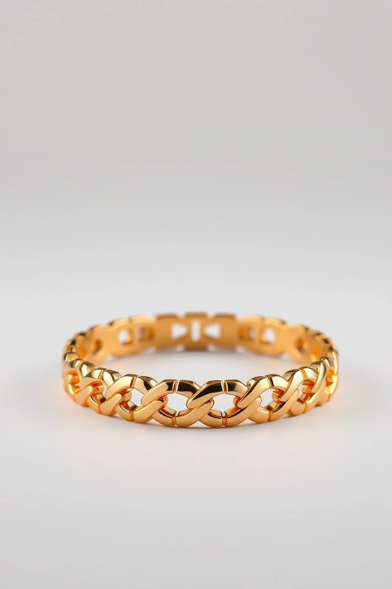 14K X AND O STAMPATO BRACELET 8 INCH