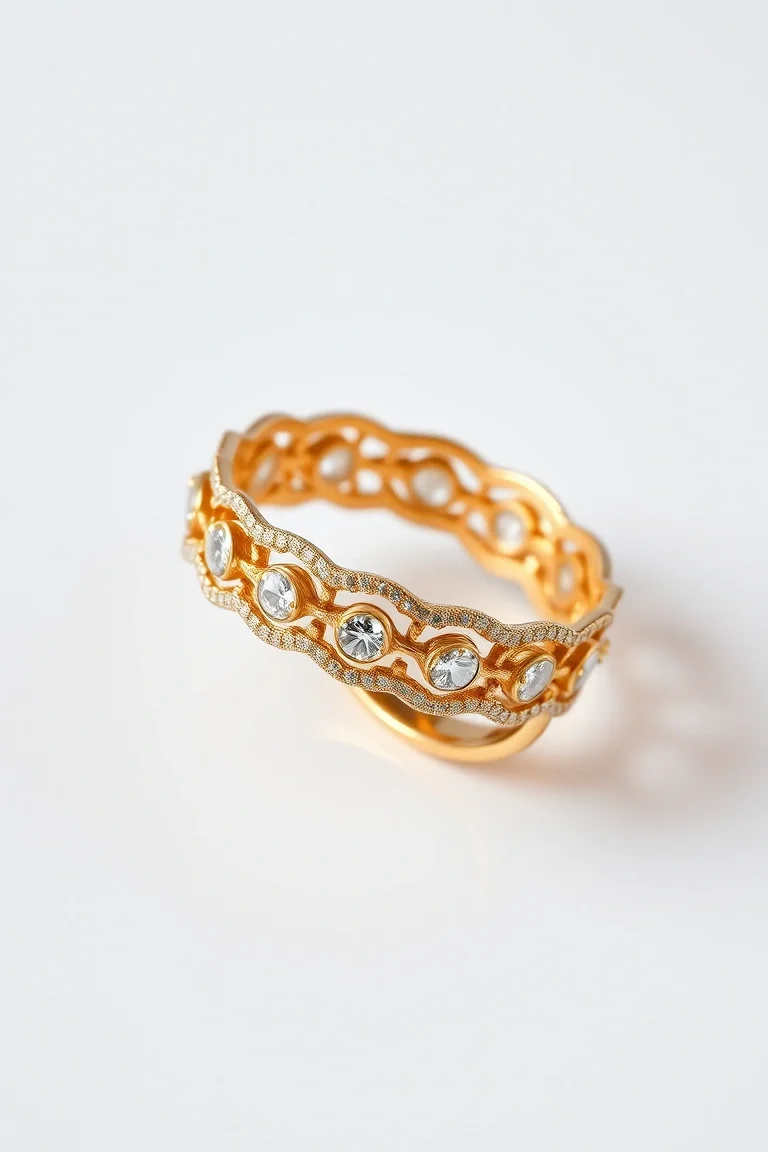 18K Diamond Filigree Band A4 Quality