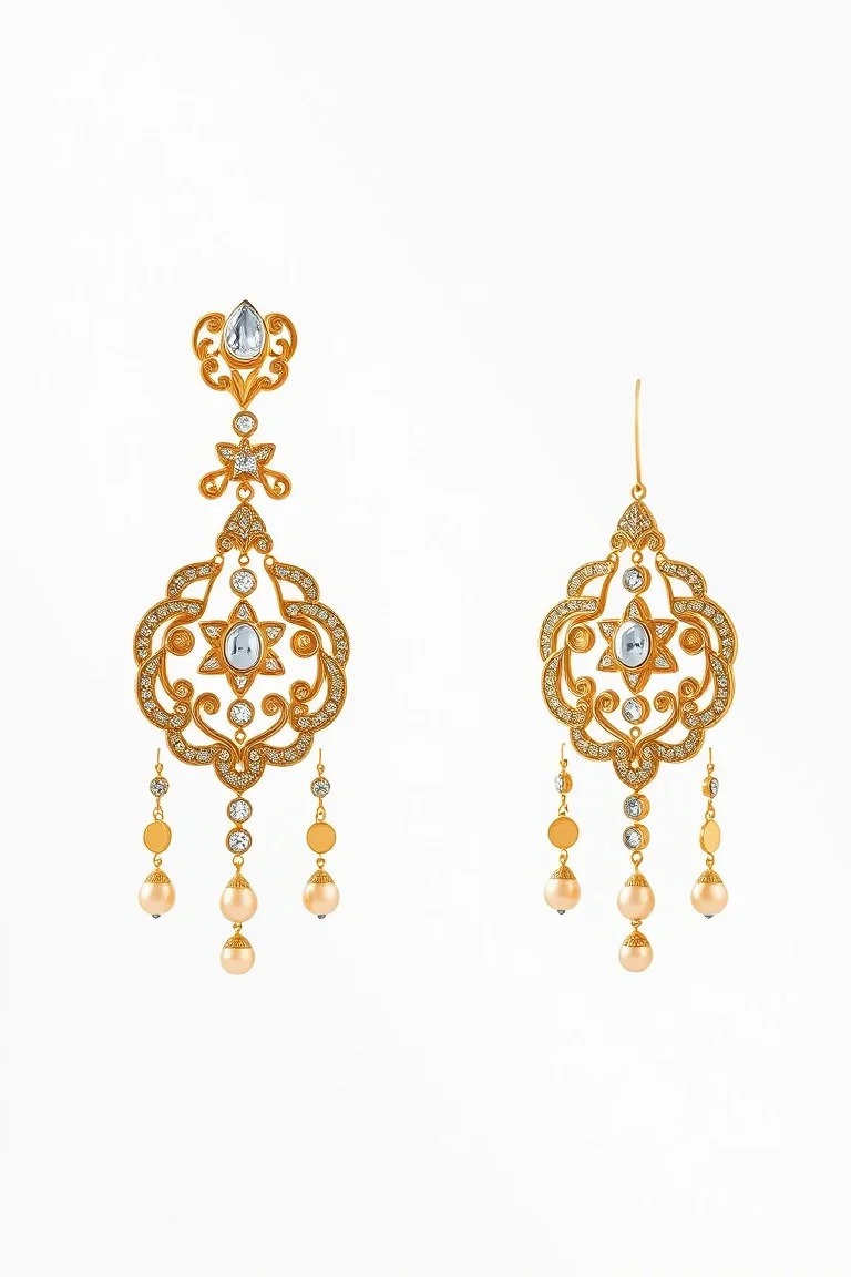 18K Filigree Fancy Earring A4 Quality