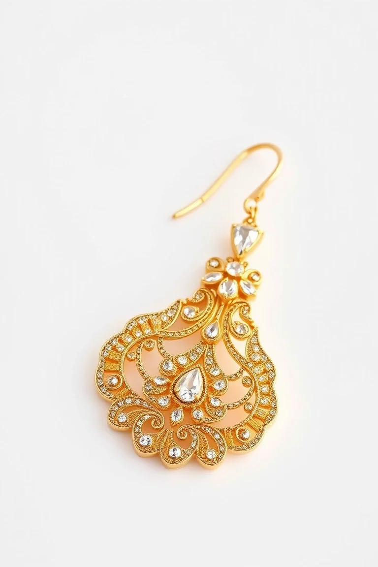 18K Filigree Fancy Earring A4 Quality