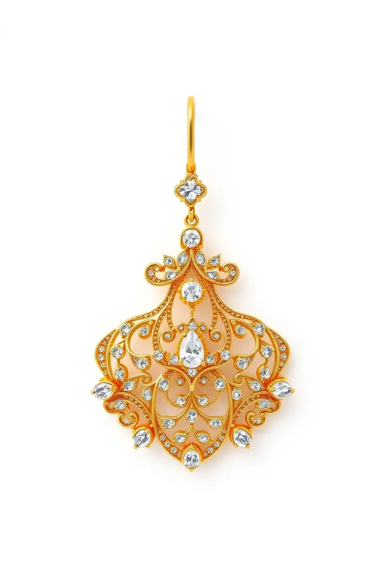 18K Filigree Fancy Earring A4 Quality