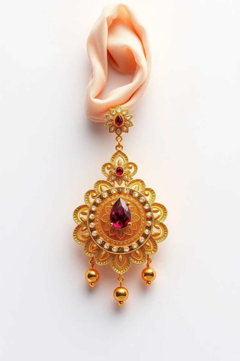 18K Filigree Fancy Earring A4 Quality