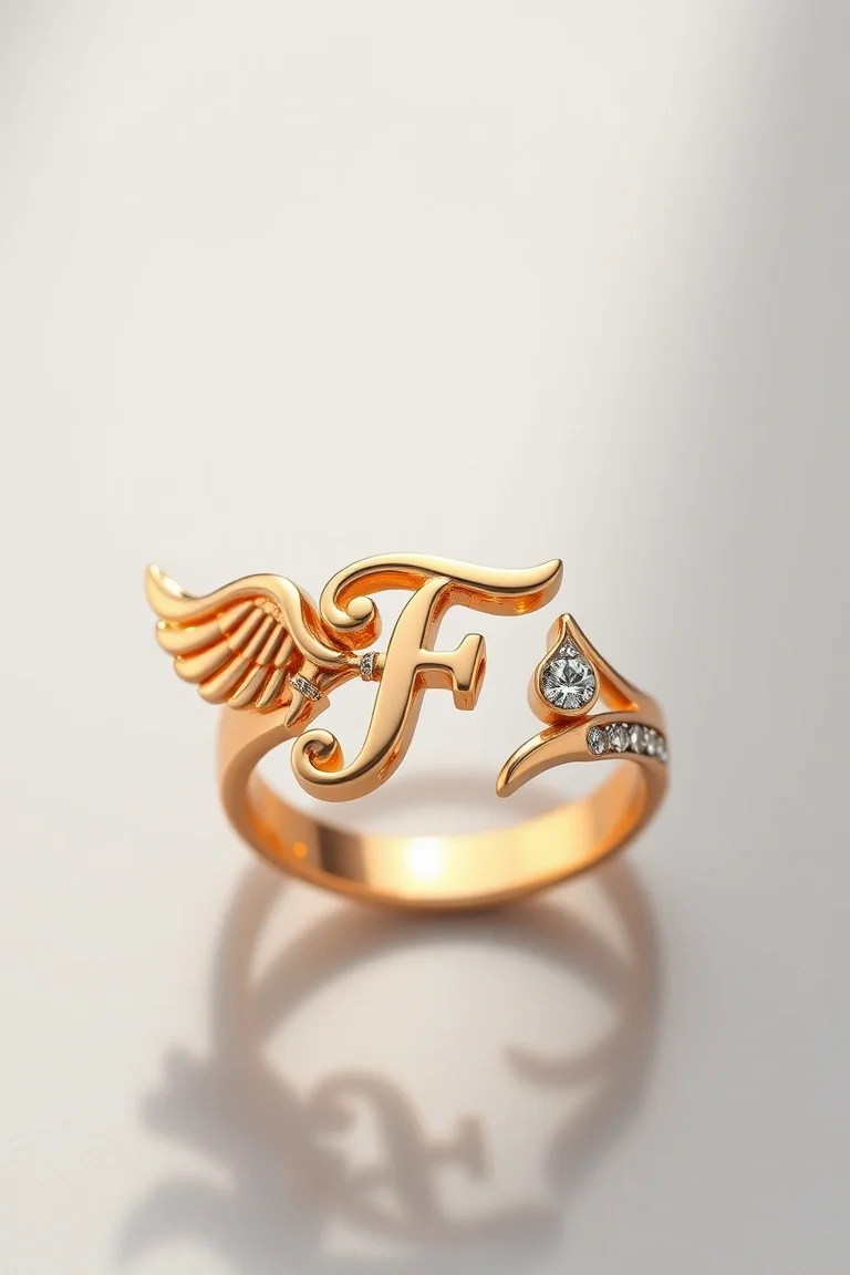 Angel Initial Ring F