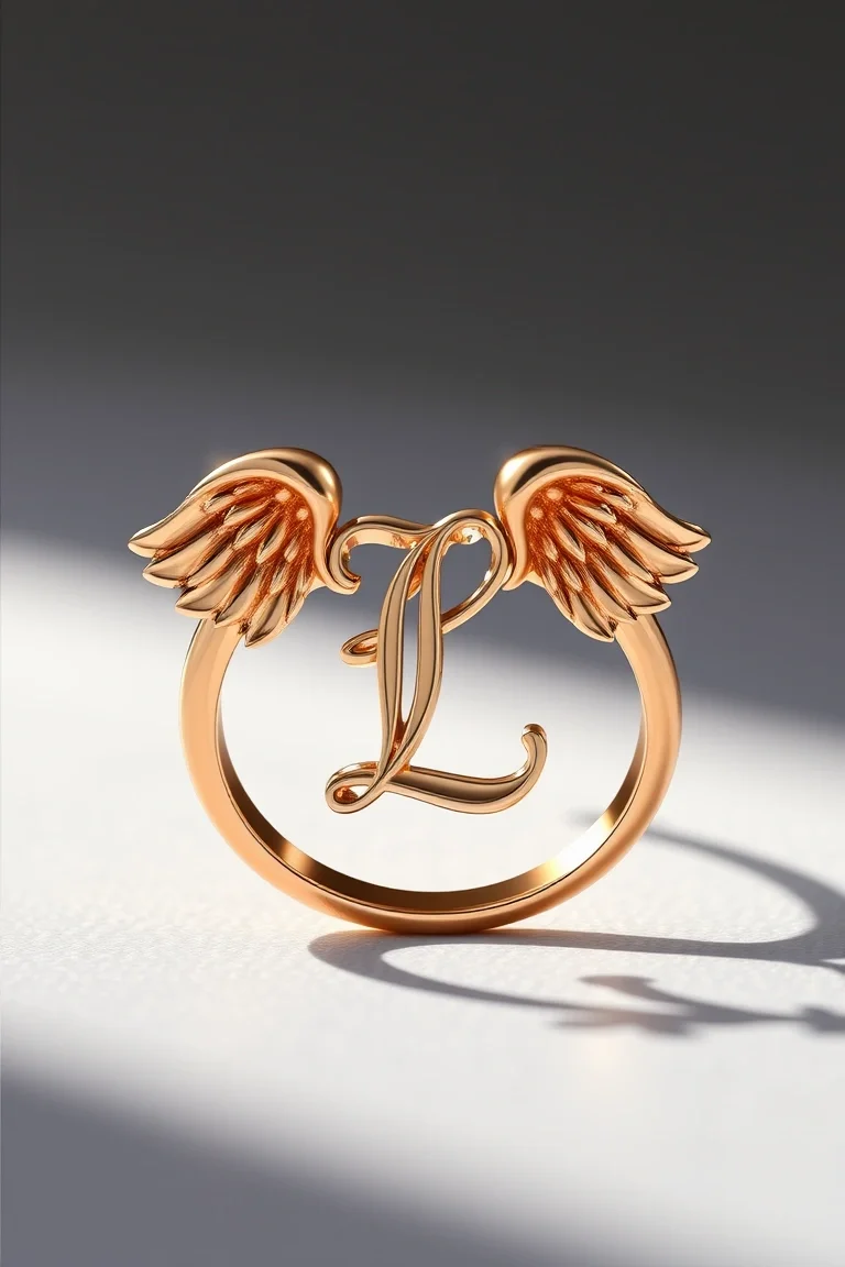 Angel Initial Ring L