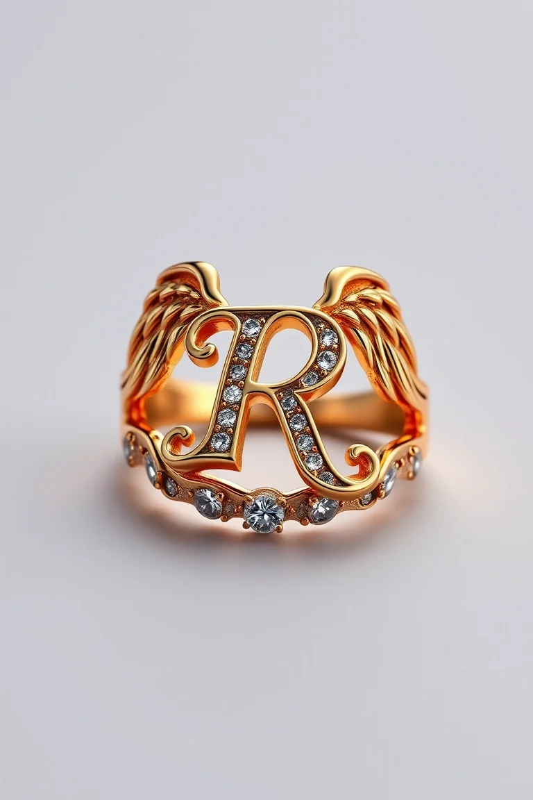 Angel Initial Ring R