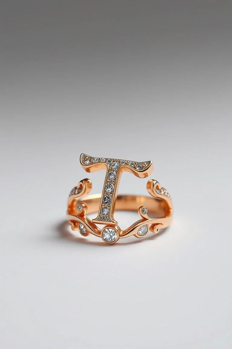 Angel Initial Ring T