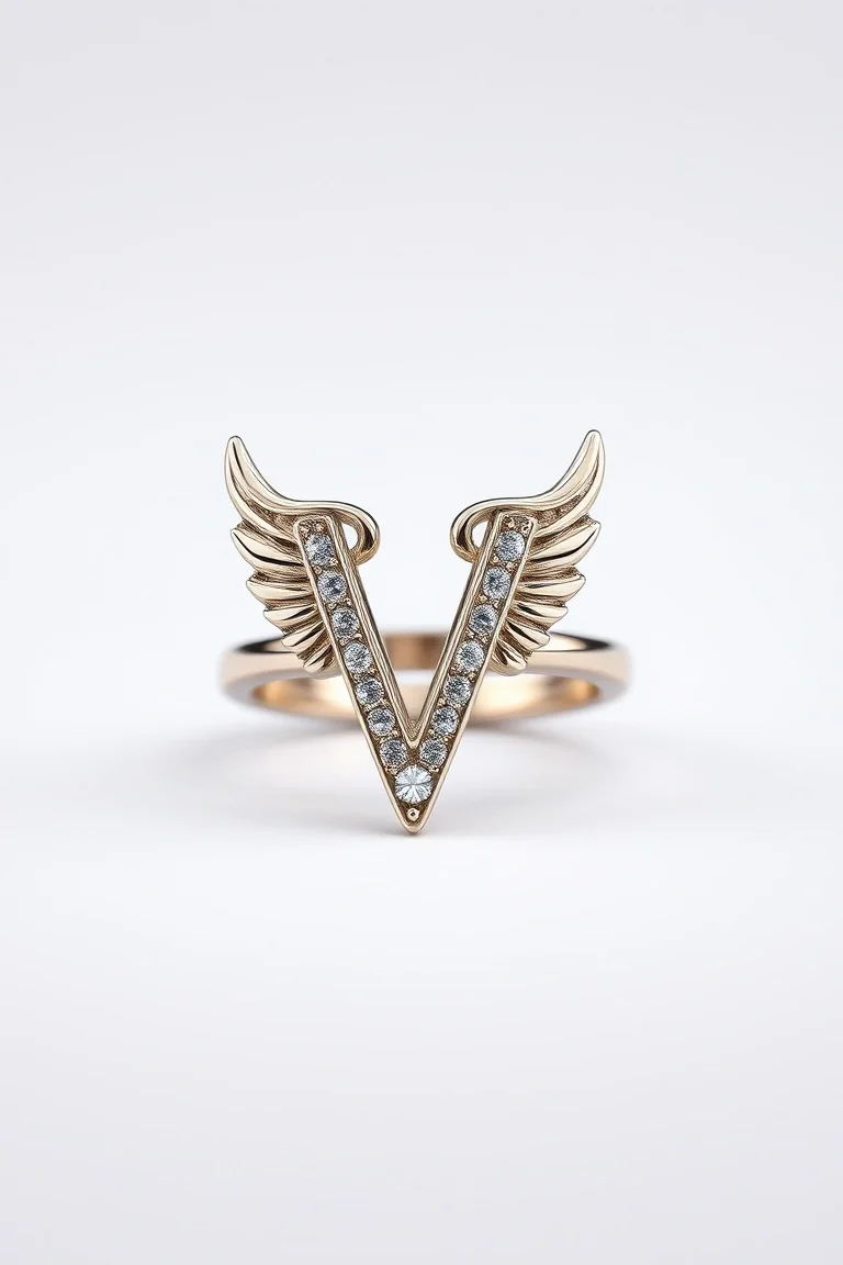 Angel Initial Ring V