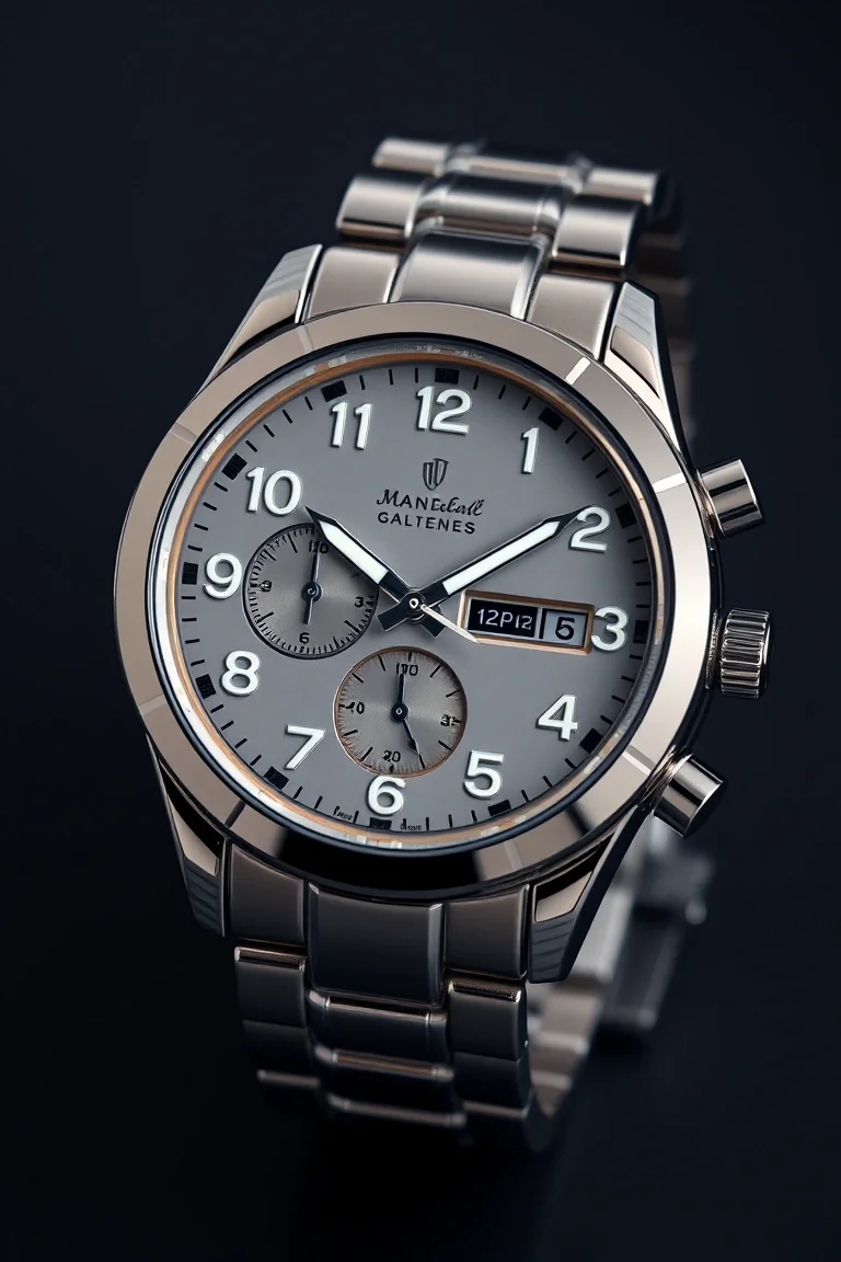 Arabic Numerals, Luminous Hands, Analog-3 Hand & Digital Hr/Min/Sec/Month/Date/Day, Japanese Movement, Stainless Steel Bezel