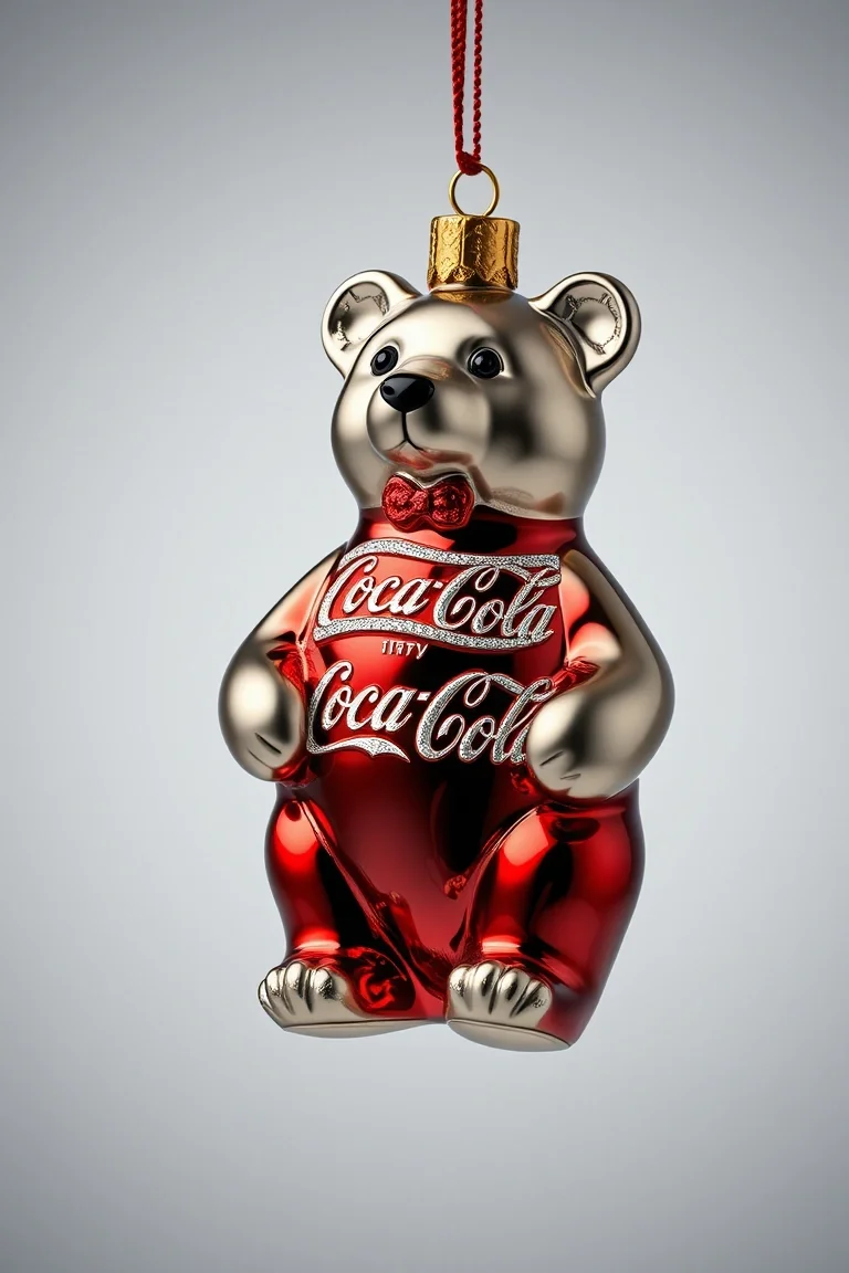 Coca Cola Bear - Polonaise Collection: Glass Christmas Ornaments