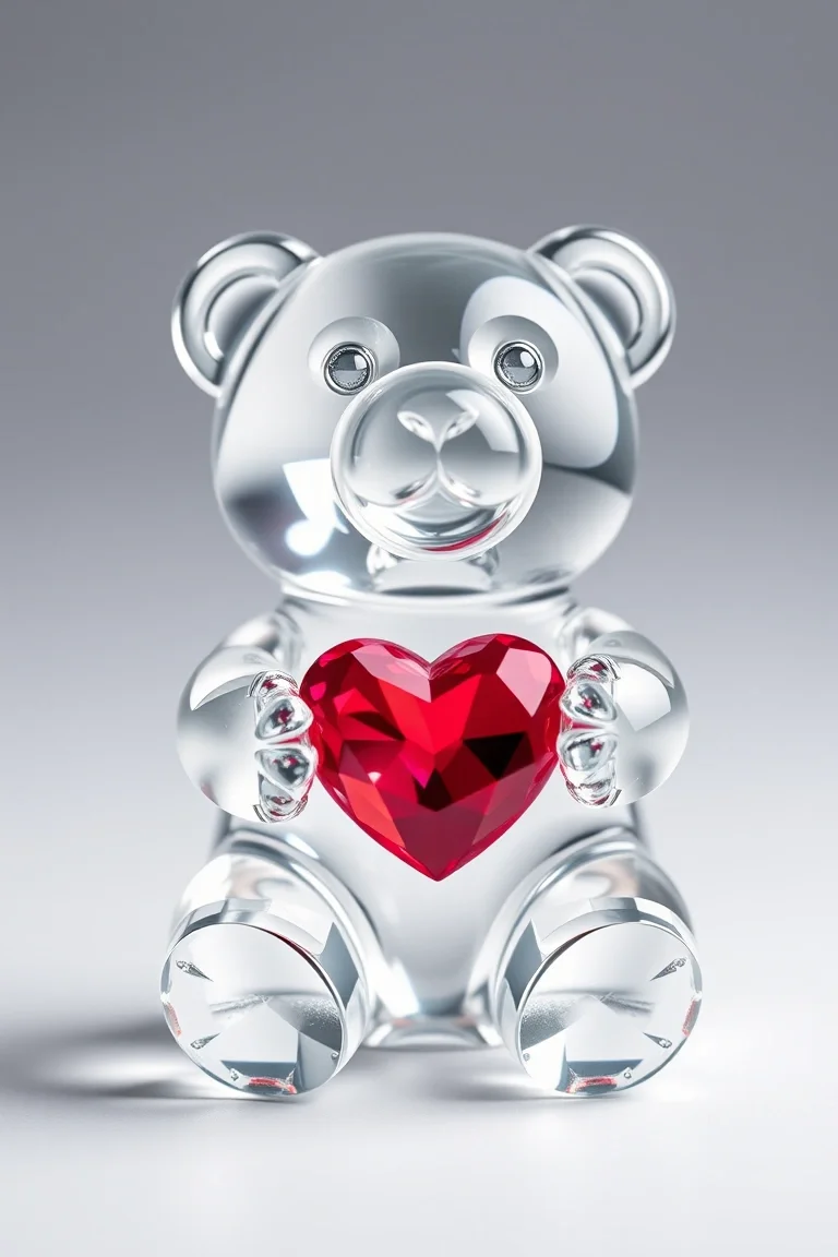 Crystal Bear With Heart