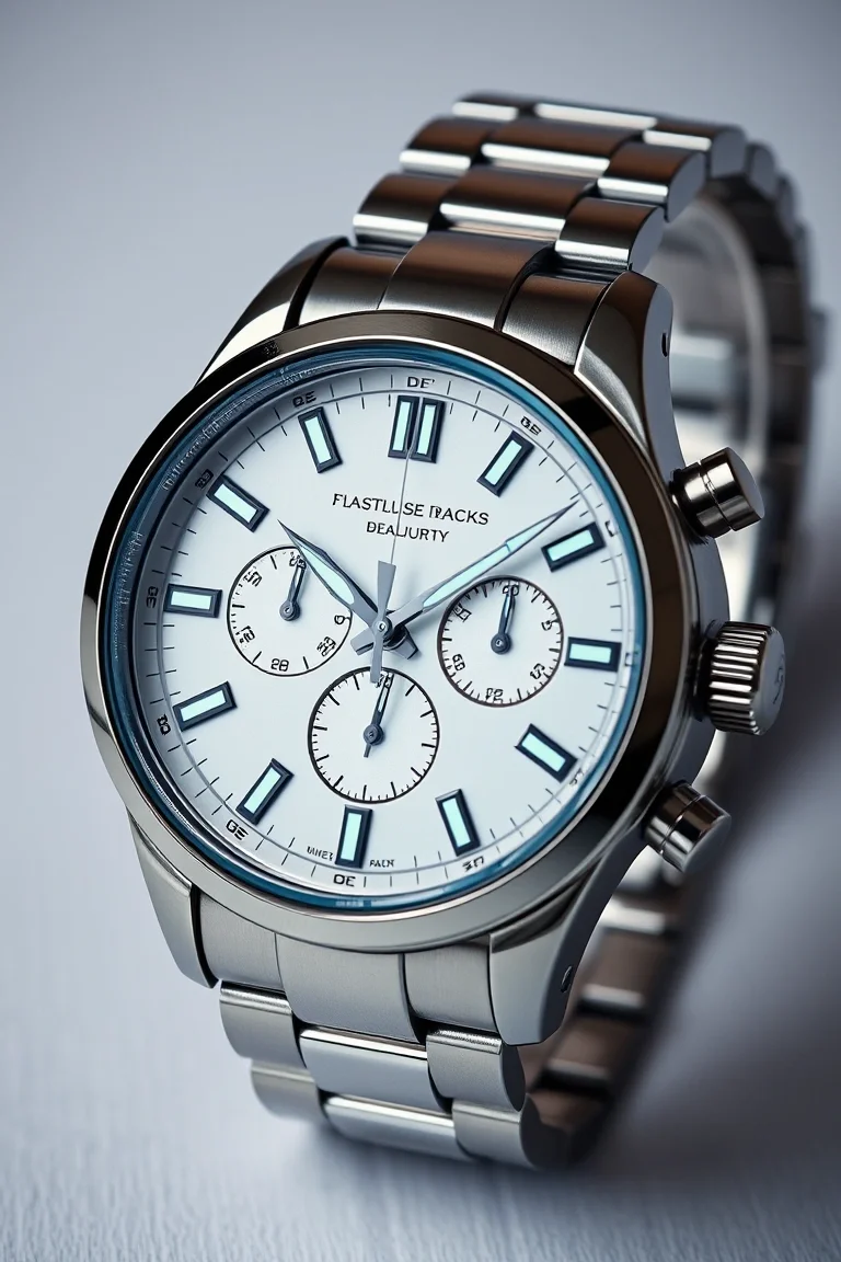 Date At 3 o'clock, Luminous Hands & Markers, Stainless Steel Band, 3 Hands Quartz Japanese Movement