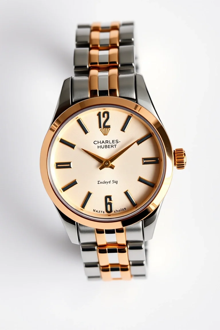 Ladies Stainless Two Tone Water Resistant Bracelet Watch by Charles-Hubert