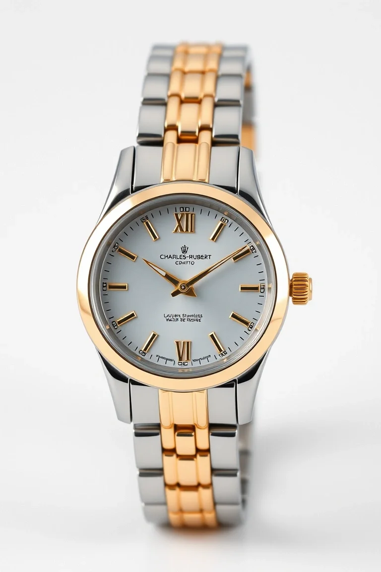 Ladies Stainless Two Tone Water Resistant Bracelet Watch by Charles-Hubert