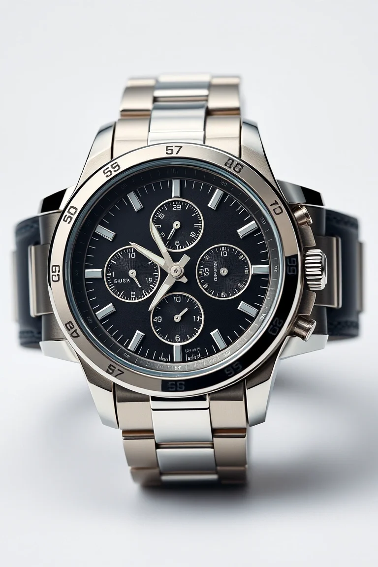 Mens Full Chronograph Titanium Water Resistant Watch by Charles-Hubert