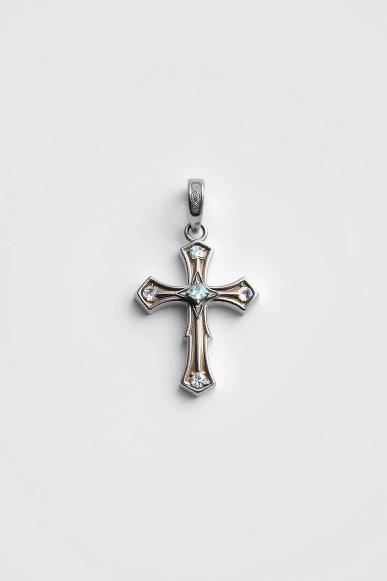 Platinum Cross Charm