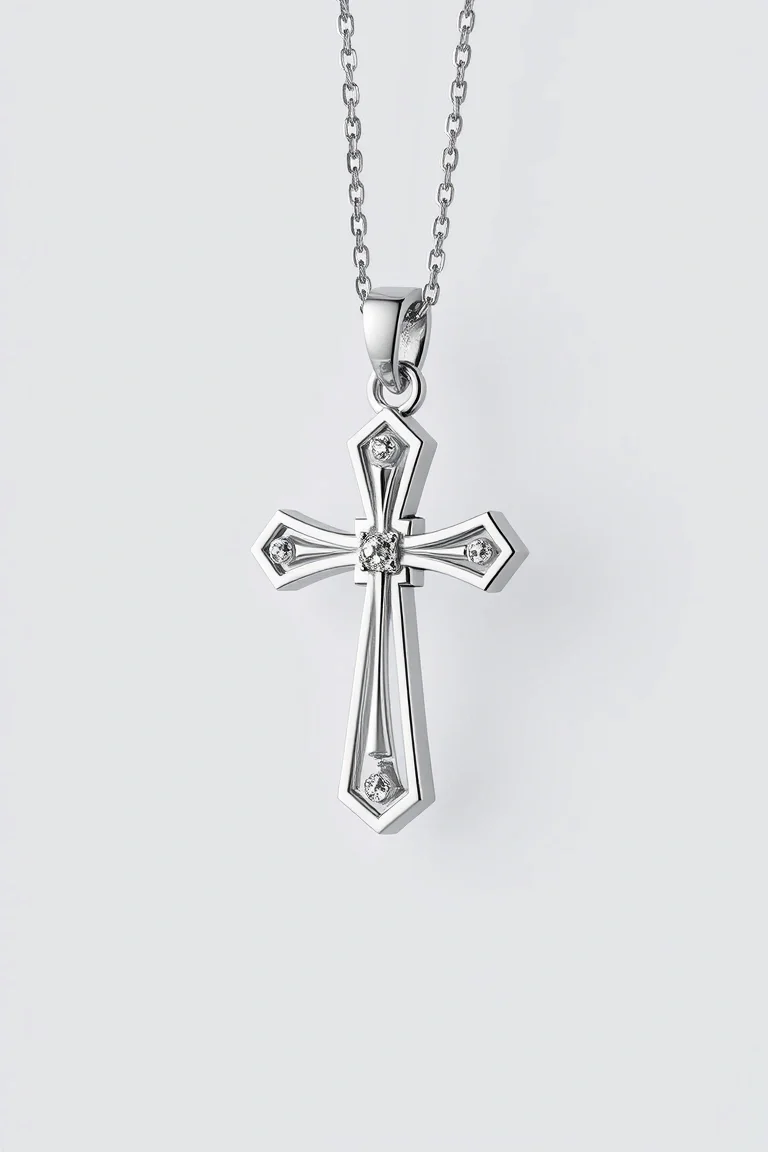 Platinum Cross Charm