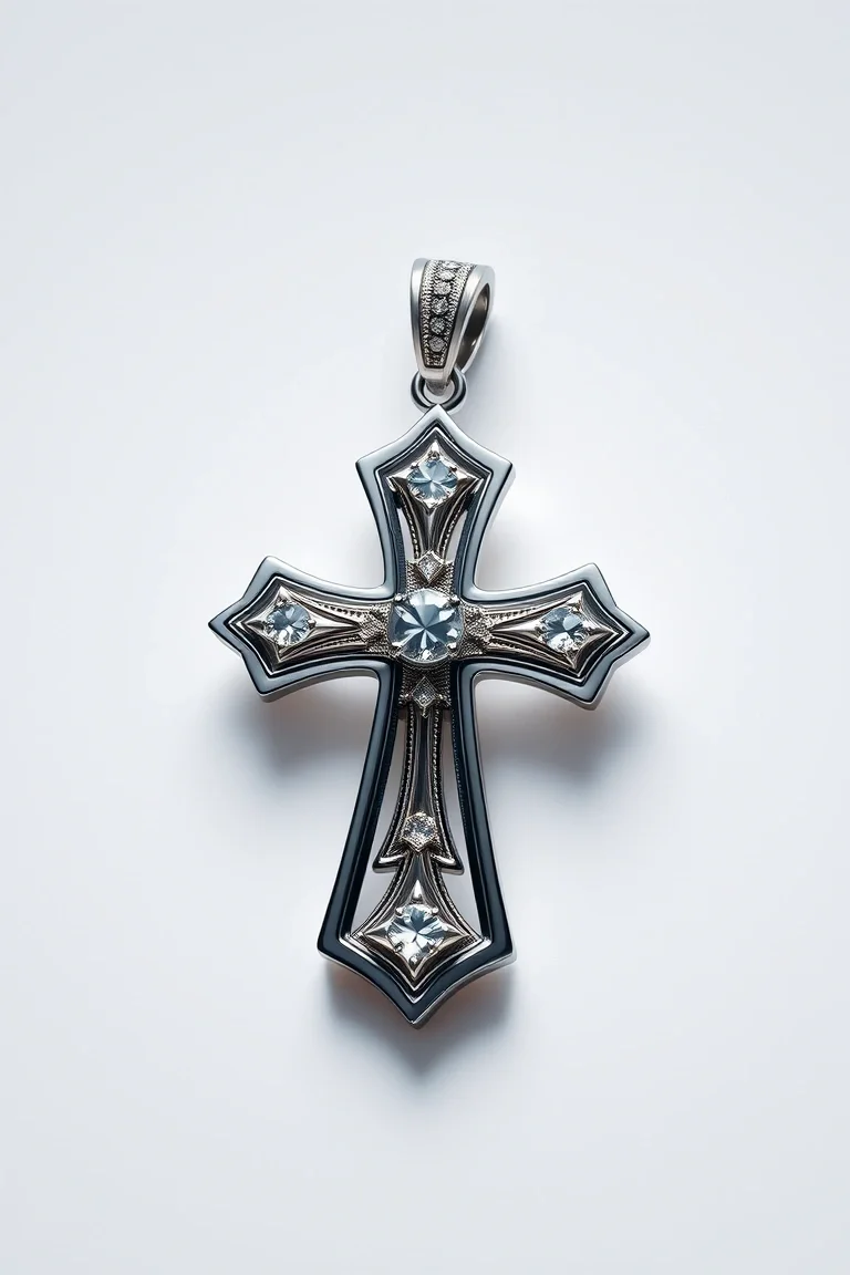 Platinum Cross Charm