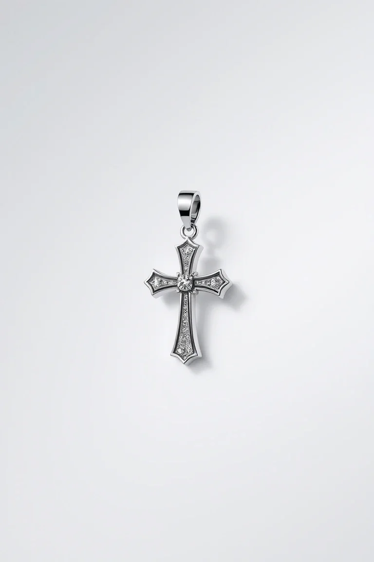 Platinum Cross Charm