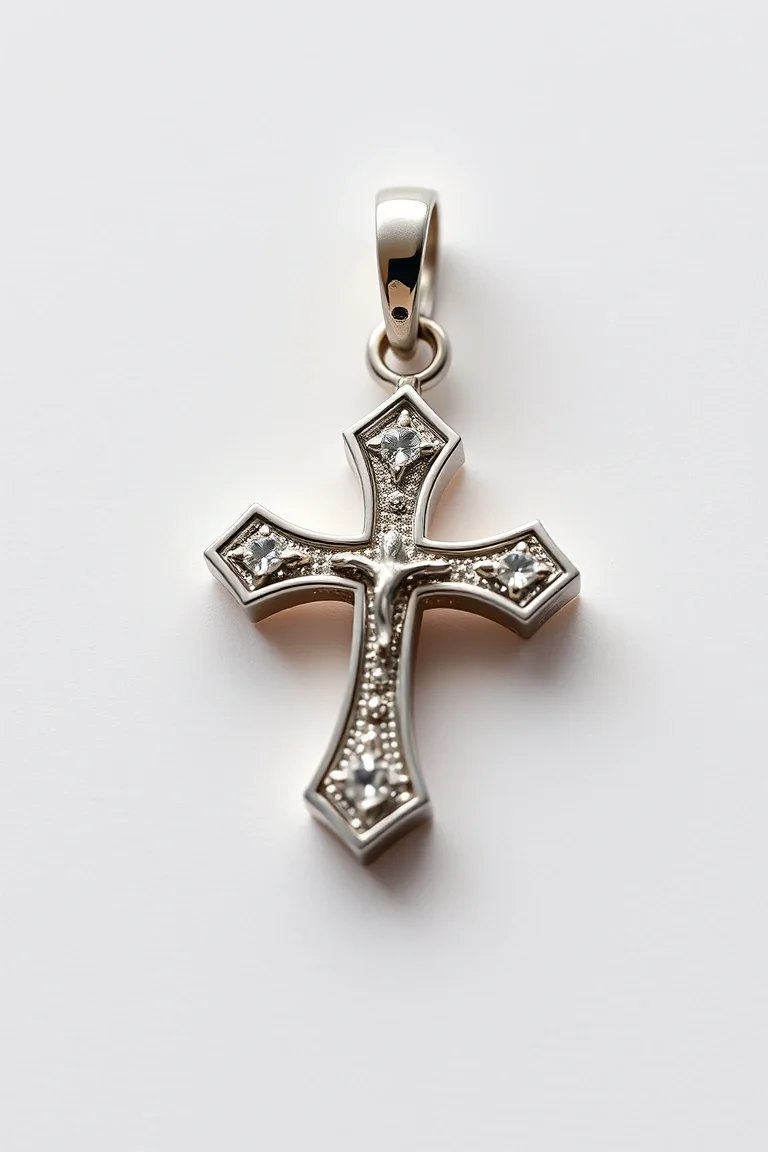 Platinum Cross Charm