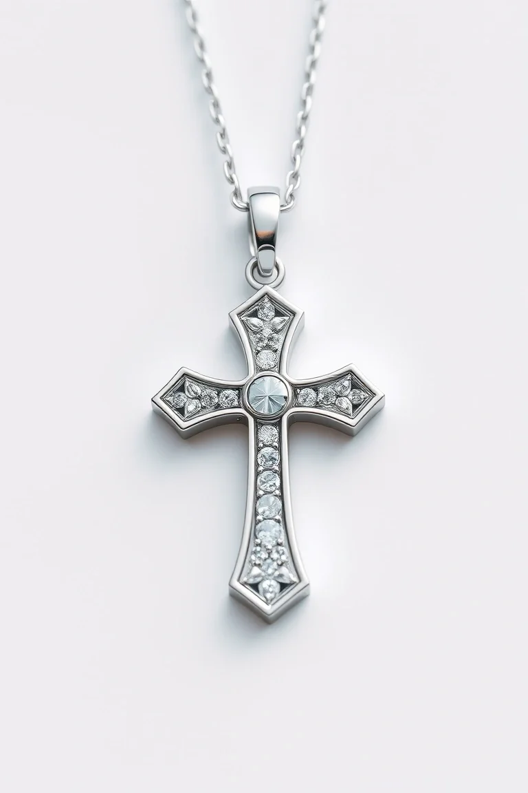 Platinum Cross Charm