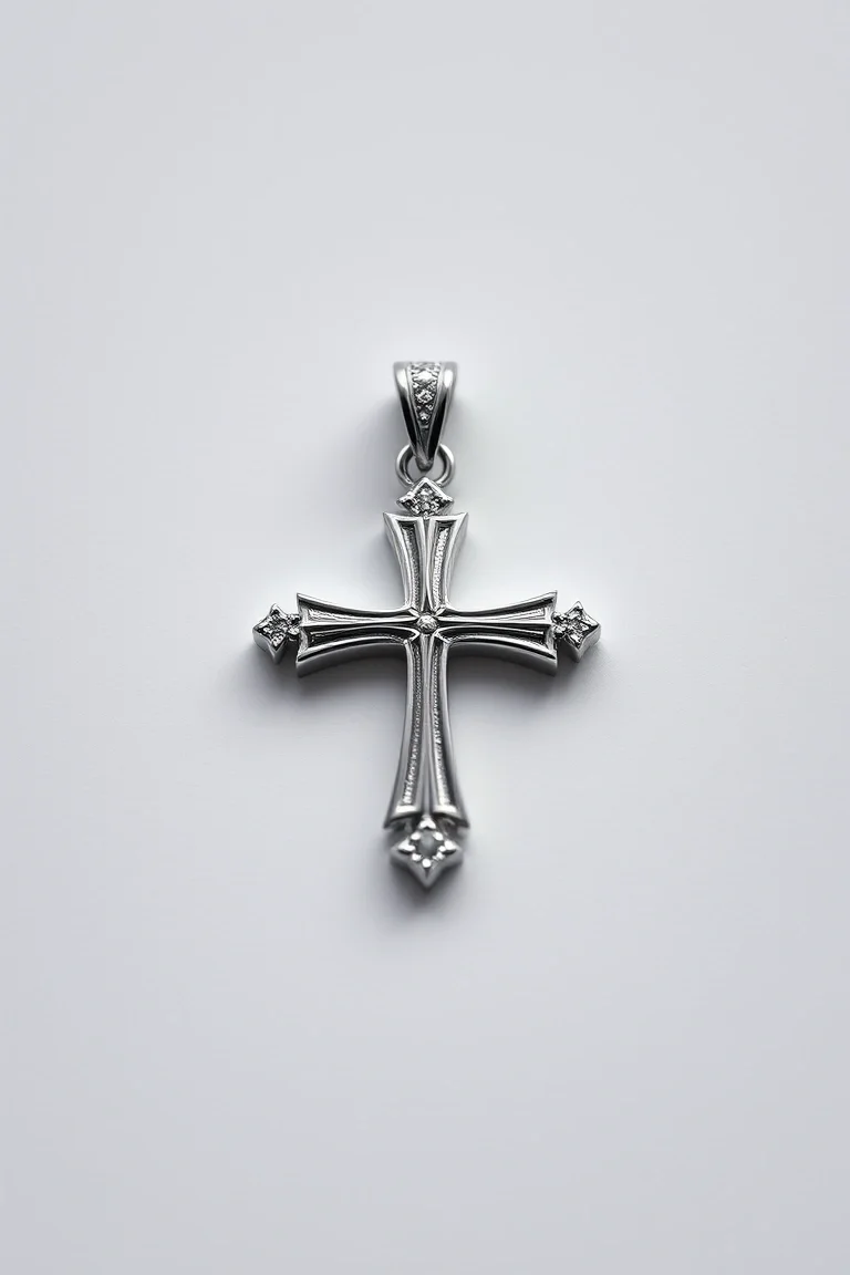 Platinum Cross Charm
