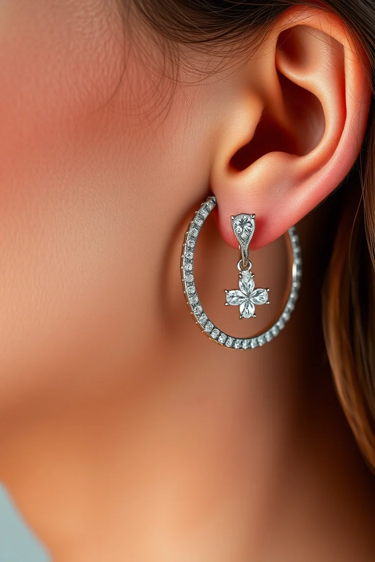 Platinum Hinged Earrings