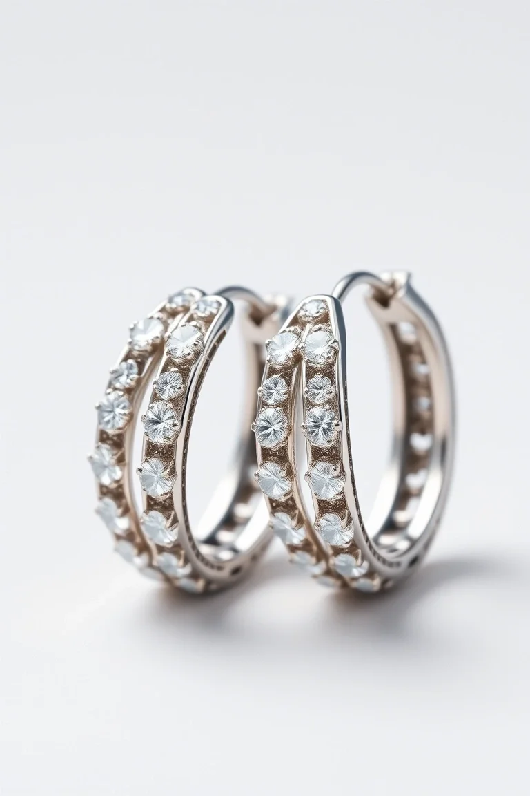 Platinum Hinged Earrings