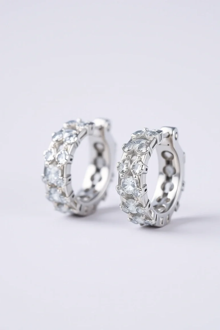 Platinum Hinged Earrings AAA Quality