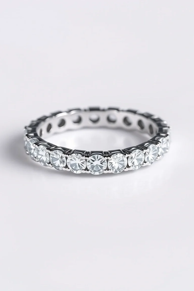 Platinum/Diamond Eternity Band AA Quality