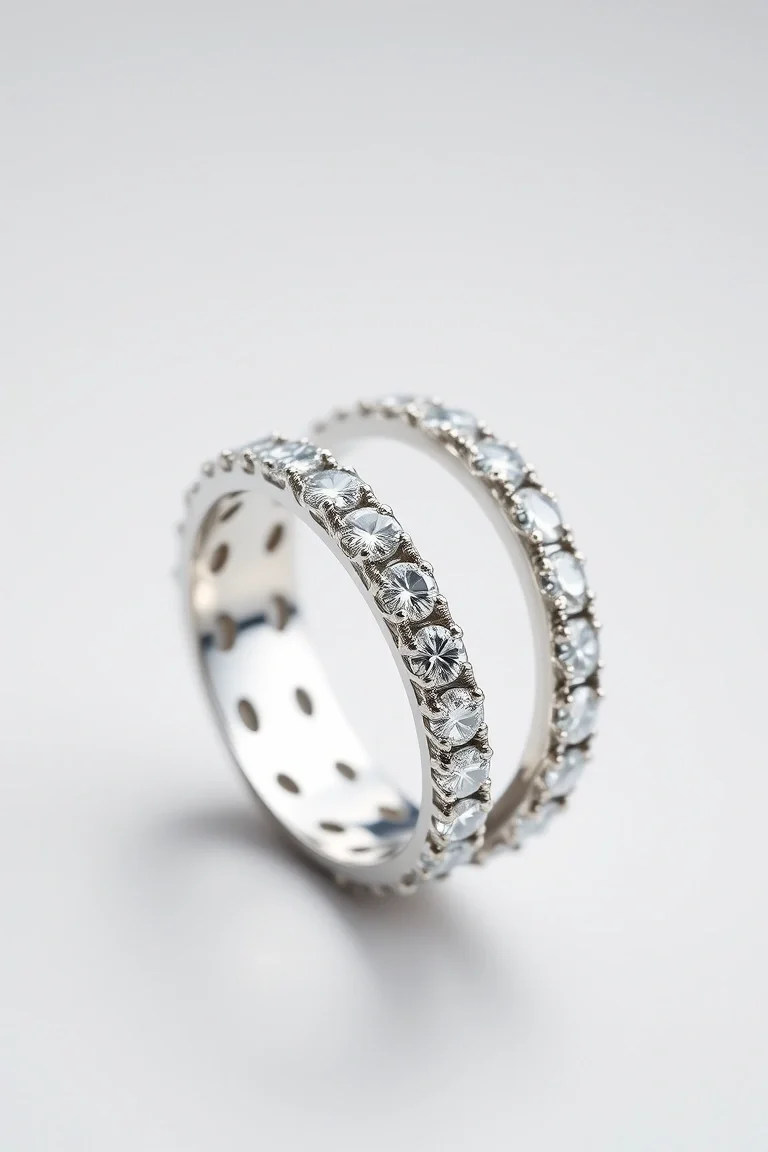 Platinum/Diamond Eternity Band AA Quality
