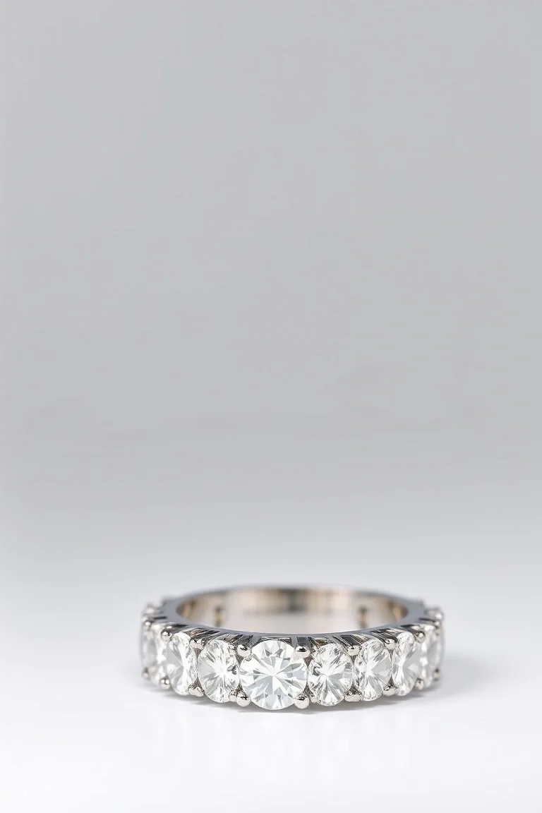 Platinum/Diamond Eternity Band AA Quality