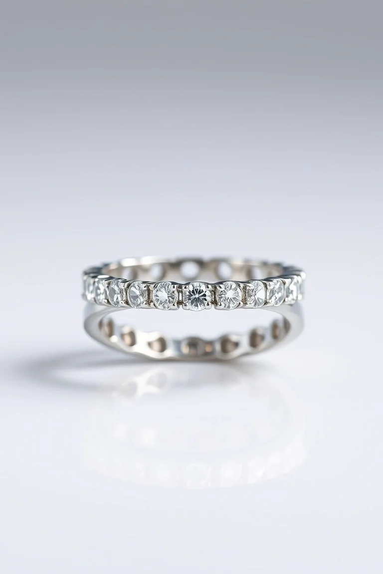 Platinum/Diamond Eternity Band AA Quality
