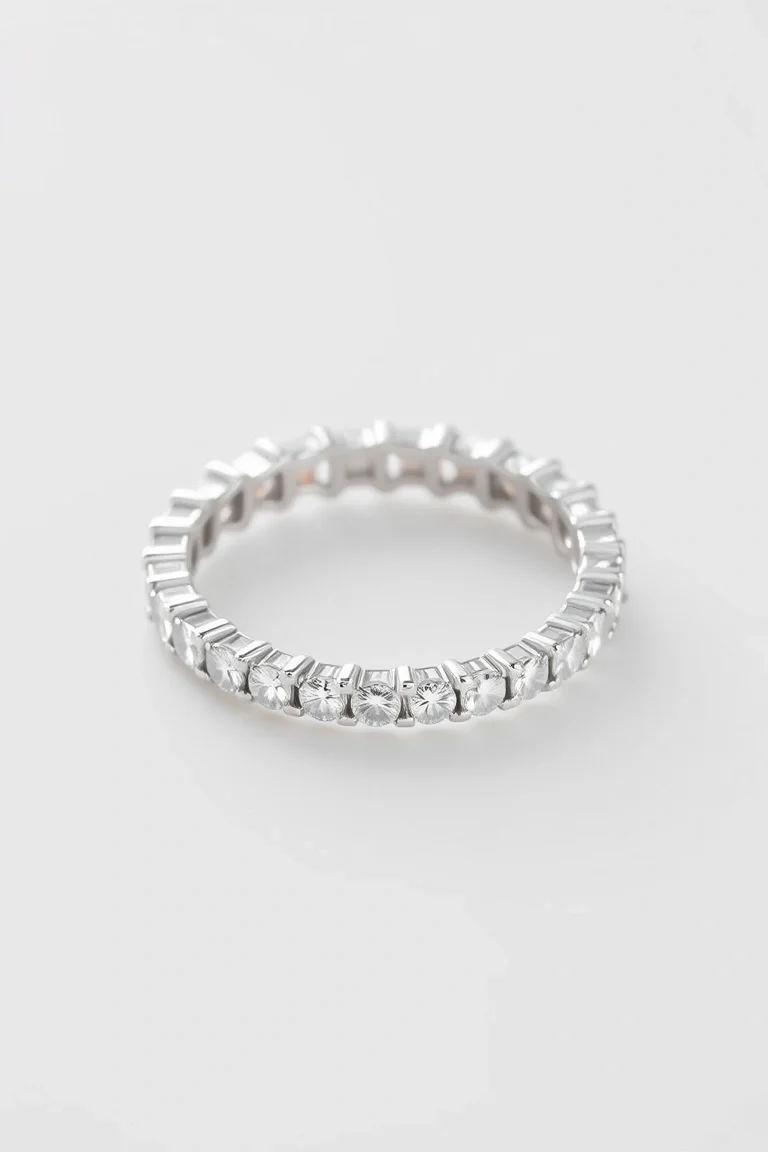 Platinum/Diamond Eternity Band AA Quality